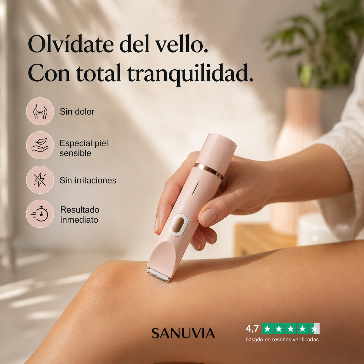 SANUVIA 2 en 1 — Depiladora Íntima